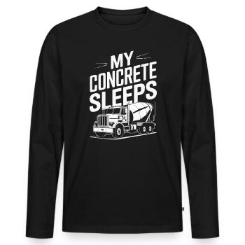 Concrete Mixer Truck Driver Truck Driving - Men's Premium Organic Long Sleeve Shirt - black - Front - Nico (187cm)