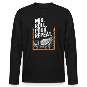 Concrete Mixer Truck Driver Truck Driving - Men's Premium Organic Long Sleeve Shirt - black - Front - Nico (187cm)