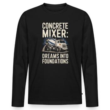 Concrete Mixer Truck Driver Truck Driving - Men's Premium Organic Long Sleeve Shirt - black - Front - Nico (187cm)