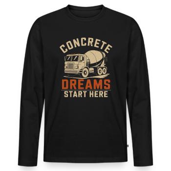 Concrete Mixer Truck Driver Truck Driving - Men's Premium Organic Long Sleeve Shirt - black - Front - Nico (187cm)