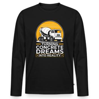 Concrete Mixer Truck Driver Truck Driving - Men's Premium Organic Long Sleeve Shirt - black - Front - Nico (187cm)