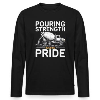 Concrete Mixer Truck Driver Truck Driving - Men's Premium Organic Long Sleeve Shirt - black - Front - Nico (187cm)