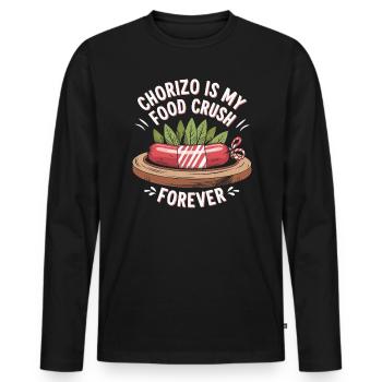 Chorizo Mexican Food Mexico Cuisine Foodie Sausage - Men's Premium Organic Long Sleeve Shirt - black - Front - Nico (187cm)
