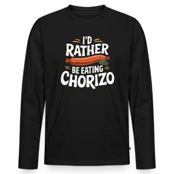 Chorizo Mexican Food Mexico Cuisine Foodie Sausage - Men's Premium Organic Long Sleeve Shirt - black - Front - Nico (187cm)