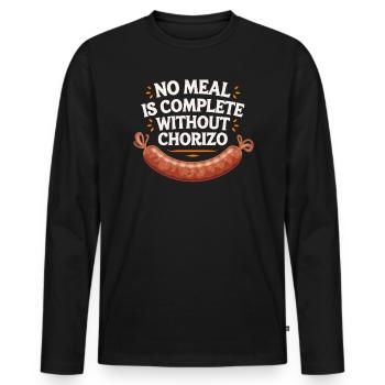Chorizo Mexican Food Mexico Cuisine Foodie Sausage - Men's Premium Organic Long Sleeve Shirt - black - Front - Nico (187cm)