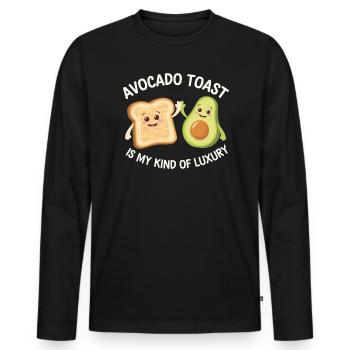 Avocado Toast Lover Vegetarian Food Guacamole - Men's Premium Organic Long Sleeve Shirt - black - Front - Nico (187cm)