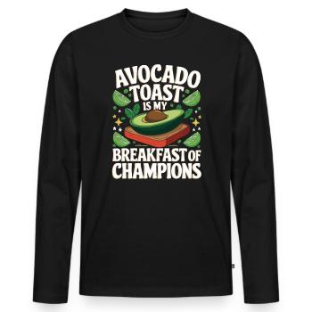 Avocado Toast Lover Vegetarian Food Guacamole - Men's Premium Organic Long Sleeve Shirt - black - Front - Nico (187cm)
