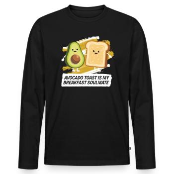 Avocado Toast Lover Vegetarian Food Guacamole - Men's Premium Organic Long Sleeve Shirt - black - Front - Nico (187cm)
