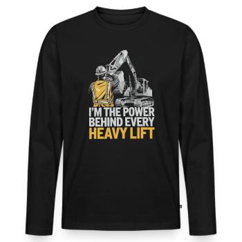 Heavy Equipment Operator Job Construction Worker - Men's Premium Organic Long Sleeve Shirt - black - Front - Nico (187cm)