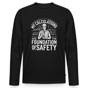 Structural Engineer Job Structural Engineering - Men's Premium Organic Long Sleeve Shirt - black - Front - Nico (187cm)