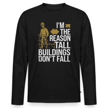 Structural Engineer Job Structural Engineering - Men's Premium Organic Long Sleeve Shirt - black - Front - Nico (187cm)