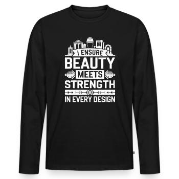 Structural Engineer Job Structural Engineering - Men's Premium Organic Long Sleeve Shirt - black - Front - Nico (187cm)