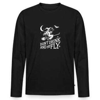 Conception de sorcière pour Halloween - T-shirt manches longues Premium bio Homme - noir - Devant - Nico (187cm)