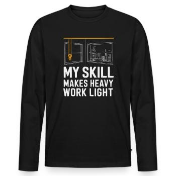 Crane Operator Job Profession Construction Worker - Men's Premium Organic Long Sleeve Shirt - black - Front - Nico (187cm)