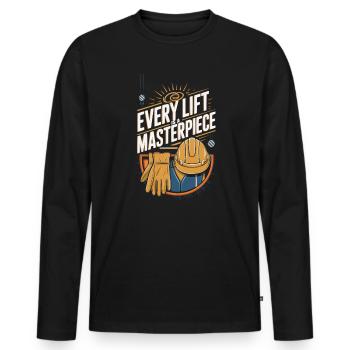 Crane Operator Job Profession Construction Worker - Men's Premium Organic Long Sleeve Shirt - black - Front - Nico (187cm)