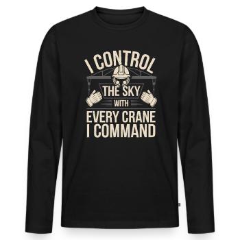 Crane Operator Job Profession Construction Worker - Men's Premium Organic Long Sleeve Shirt - black - Front - Nico (187cm)