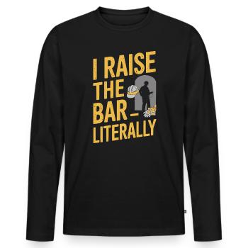 Crane Operator Job Profession Construction Worker - Men's Premium Organic Long Sleeve Shirt - black - Front - Nico (187cm)