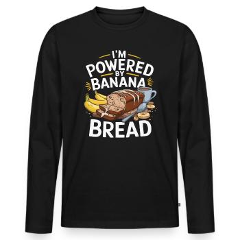 Banana Bread Eater Food Lover Breakfast Foodie - Men's Premium Organic Long Sleeve Shirt - black - Front - Nico (187cm)