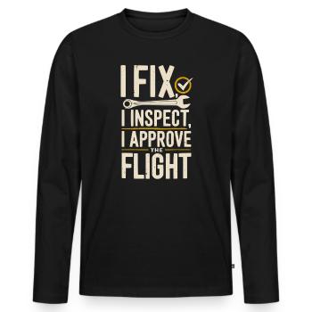 Aircraft Technician Avionics Maintenance Airport - Men's Premium Organic Long Sleeve Shirt - black - Front - Nico (187cm)