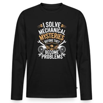 Aircraft Technician Avionics Maintenance Airport - Men's Premium Organic Long Sleeve Shirt - black - Front - Nico (187cm)