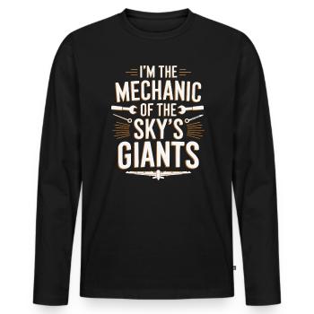 Aircraft Technician Avionics Maintenance Airport - Men's Premium Organic Long Sleeve Shirt - black - Front - Nico (187cm)