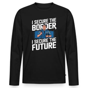 Emplois d’agent des douanes et de la protection des frontières dans les aéroports - T-shirt manches longues Premium bio Homme - noir - Devant - Nico (187cm)