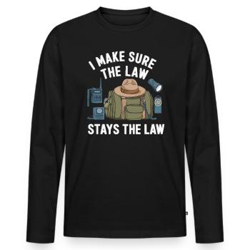 Emplois d’agent des douanes et de la protection des frontières dans les aéroports - T-shirt manches longues Premium bio Homme - noir - Devant - Nico (187cm)