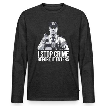 Emplois d’agent des douanes et de la protection des frontières dans les aéroports - T-shirt manches longues Premium bio Homme - anthracite chiné - Devant - Nico (187cm)