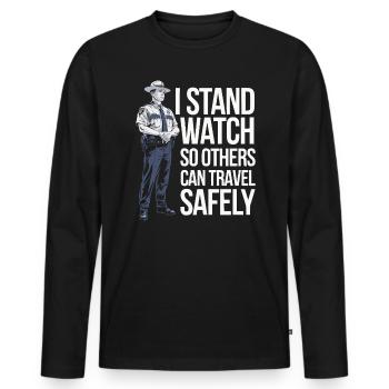 Emplois d’agent des douanes et de la protection des frontières dans les aéroports - T-shirt manches longues Premium bio Homme - noir - Devant - Nico (187cm)