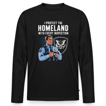 Emplois d’agent des douanes et de la protection des frontières dans les aéroports - T-shirt manches longues Premium bio Homme - noir - Devant - Nico (187cm)