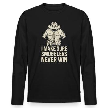 Emplois d’agent des douanes et de la protection des frontières dans les aéroports - T-shirt manches longues Premium bio Homme - noir - Devant - Nico (187cm)