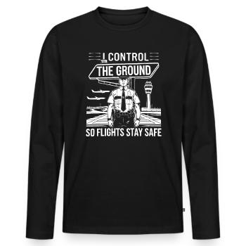 Flughafenpolizist Karriere in der Luftfahrt Job - Männer Premium Bio Langarmshirt - Schwarz - Vorne - Nico (187cm)