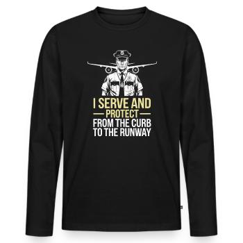 Flughafenpolizist Karriere in der Luftfahrt Job - Männer Premium Bio Langarmshirt - Schwarz - Vorne - Nico (187cm)