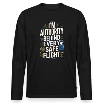 Flughafenpolizist Karriere in der Luftfahrt Job - Männer Premium Bio Langarmshirt - Schwarz - Vorne - Nico (187cm)