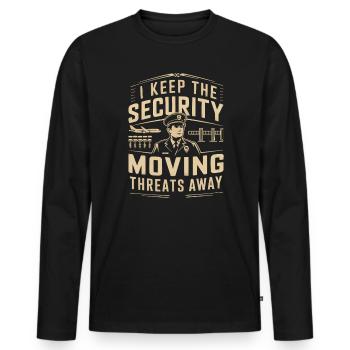 Airport Police Officer Aviation Careers Job - Men's Premium Organic Long Sleeve Shirt - black - Front - Nico (187cm)