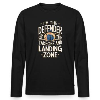 Airport Police Officer Aviation Careers Job - Men's Premium Organic Long Sleeve Shirt - black - Front - Nico (187cm)