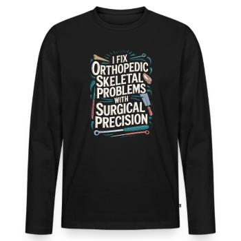 Orthopedic Surgeon Medical Medicine Orthopaedic - Men's Premium Organic Long Sleeve Shirt - black - Front - Nico (187cm)