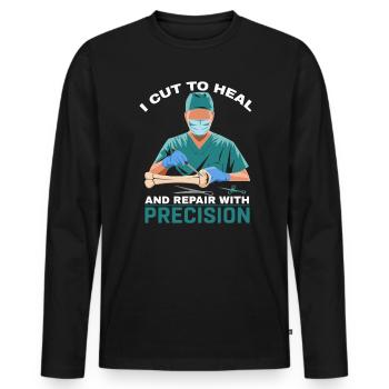 Orthopedic Surgeon Medical Medicine Orthopaedic - Men's Premium Organic Long Sleeve Shirt - black - Front - Nico (187cm)