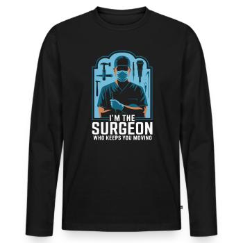 Orthopedic Surgeon Medical Medicine Orthopaedic - Men's Premium Organic Long Sleeve Shirt - black - Front - Nico (187cm)