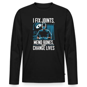 Orthopedic Surgeon Medical Medicine Orthopaedic - Men's Premium Organic Long Sleeve Shirt - black - Front - Nico (187cm)