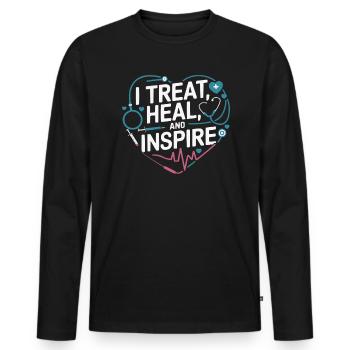 Arzthelferin Beruf Medizinische Medizin - Männer Premium Bio Langarmshirt - Schwarz - Vorne - Nico (187cm)