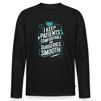 Anesthesia Technician Anesthesiologist Job - Men's Premium Organic Long Sleeve Shirt - black - Front - Nico (187cm)