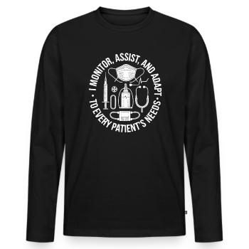 Anesthesia Technician Anesthesiologist Job - Men's Premium Organic Long Sleeve Shirt - black - Front - Nico (187cm)