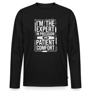 Technicien en anesthésie Anesthésiste Emploi - T-shirt manches longues Premium bio Homme - noir - Devant - Nico (187cm)