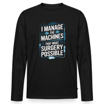 Anesthesia Technician Anesthesiologist Job - Men's Premium Organic Long Sleeve Shirt - black - Front - Nico (187cm)
