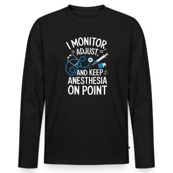 Anesthesia Technician Anesthesiologist Job - Men's Premium Organic Long Sleeve Shirt - black - Front - Nico (187cm)