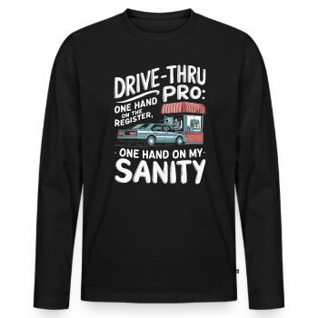 Drive Thru Operator Job Profession Fast Food - Men's Premium Organic Long Sleeve Shirt - black - Front - Nico (187cm)