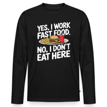 Drive Thru Operator Job Profession Fast Food - Men's Premium Organic Long Sleeve Shirt - black - Front - Nico (187cm)
