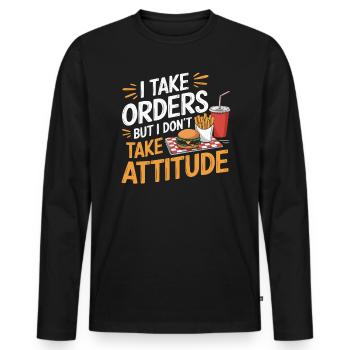 Drive Thru Operator Job Profession Fast Food - Men's Premium Organic Long Sleeve Shirt - black - Front - Nico (187cm)