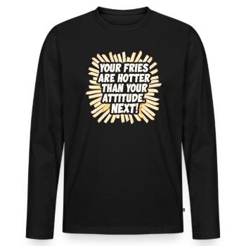 Drive Thru Operator Job Profession Fast Food - Men's Premium Organic Long Sleeve Shirt - black - Front - Nico (187cm)